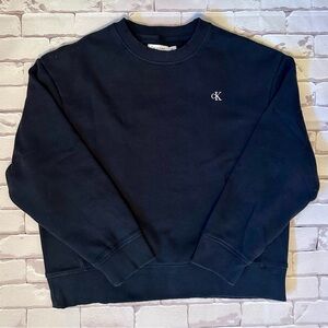 Calvin Klein Black Crewneck Sweatshirt with cK Logo
